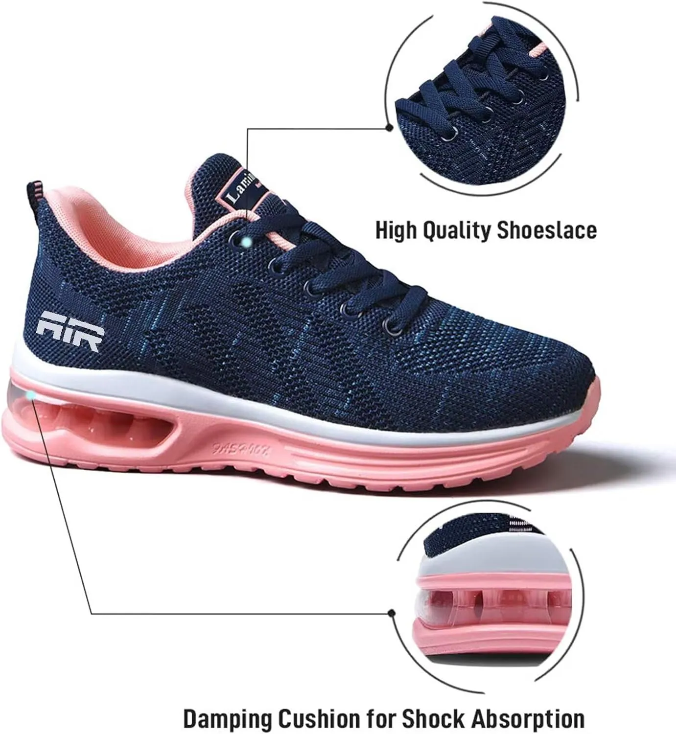 Lamincoa Womens Walking Shoes Lightweight Running Shoes Womens Tennis Shoes Non Slip Air Shoes Breathable Mesh Air Cushion Sneakers for Gym Workout Sports