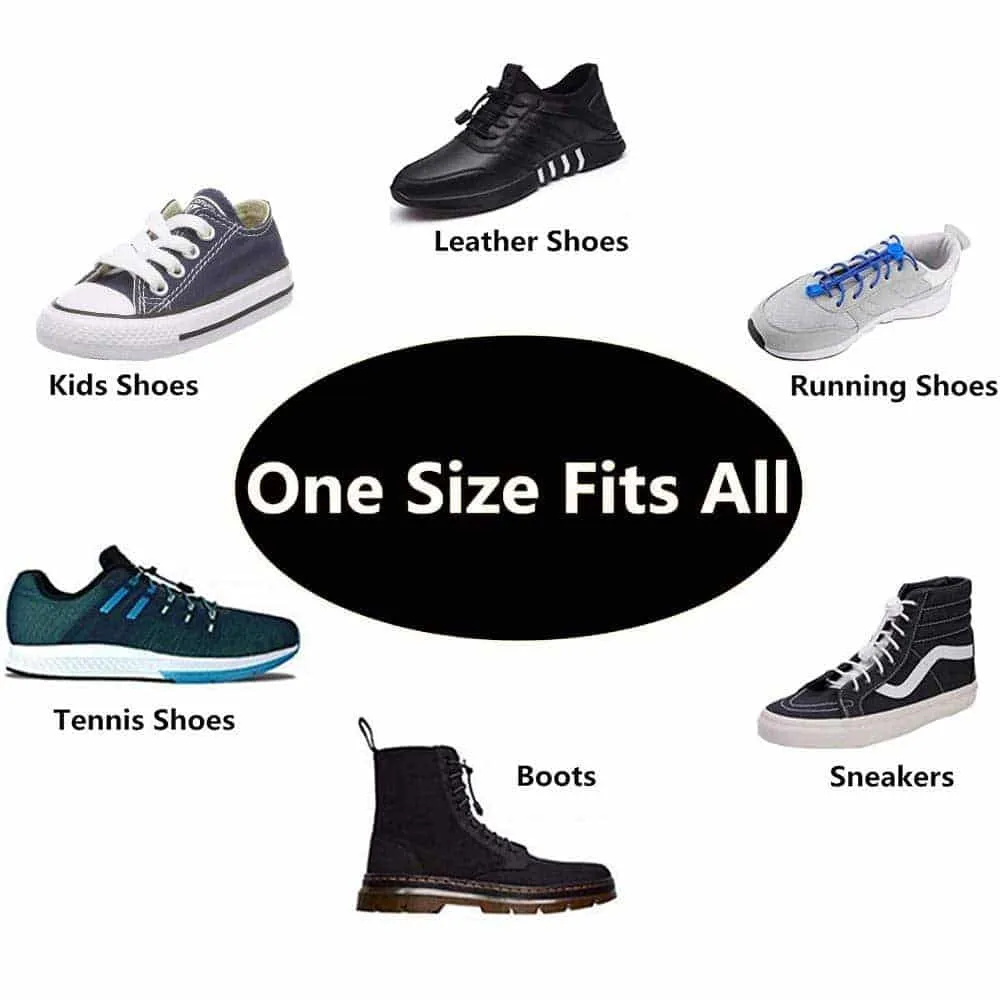 Lazy No-Tie Elastic Speed Shoelaces - Black