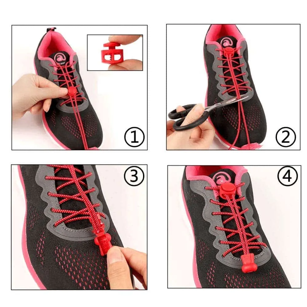 Lazy No-Tie Elastic Speed Shoelaces - Black