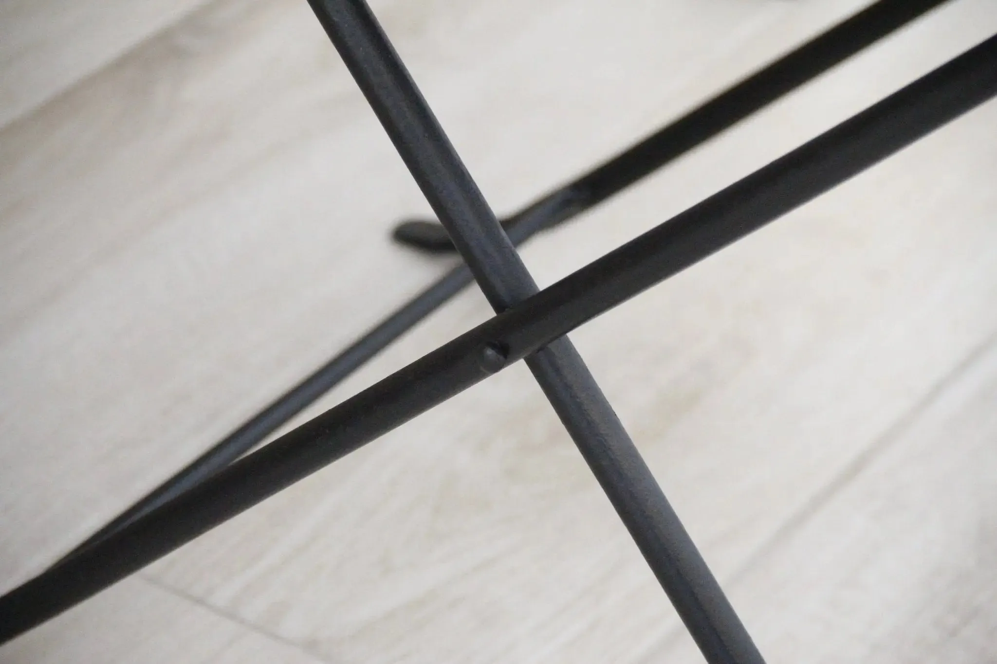Leather Folding Stool | Brown With Black Iron | 2 Piece Bench