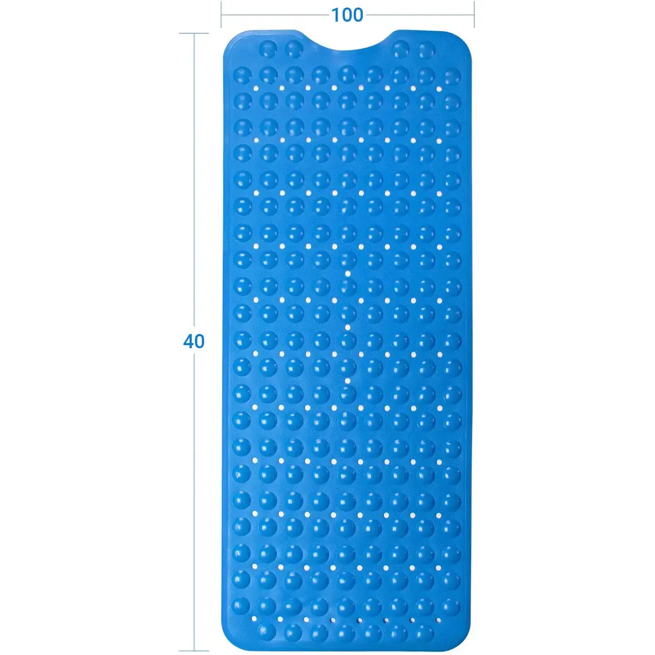 LifeKrafts Experia Anti-Slip with Suction Cup Bath Mat, 100*40cm (Blue Color with Soft-Pebble)
