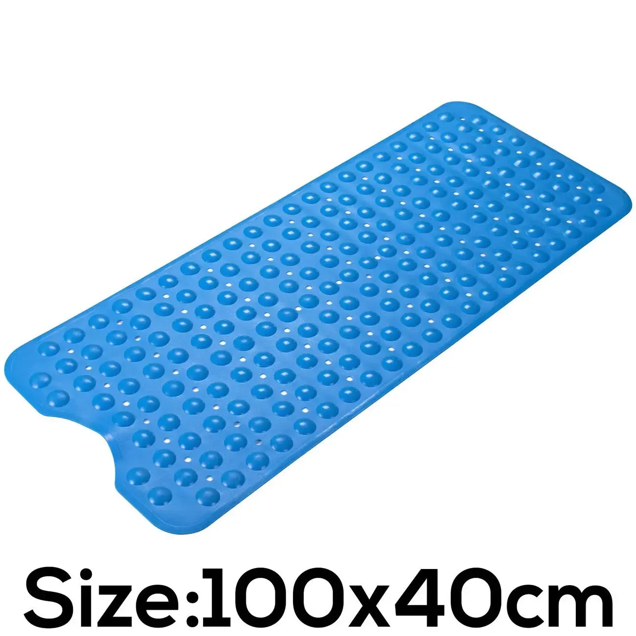 LifeKrafts Experia Anti-Slip with Suction Cup Bath Mat, 100*40cm (Blue Color with Soft-Pebble)