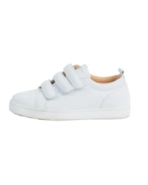 Louboutin White Leather Velcro Sneakers