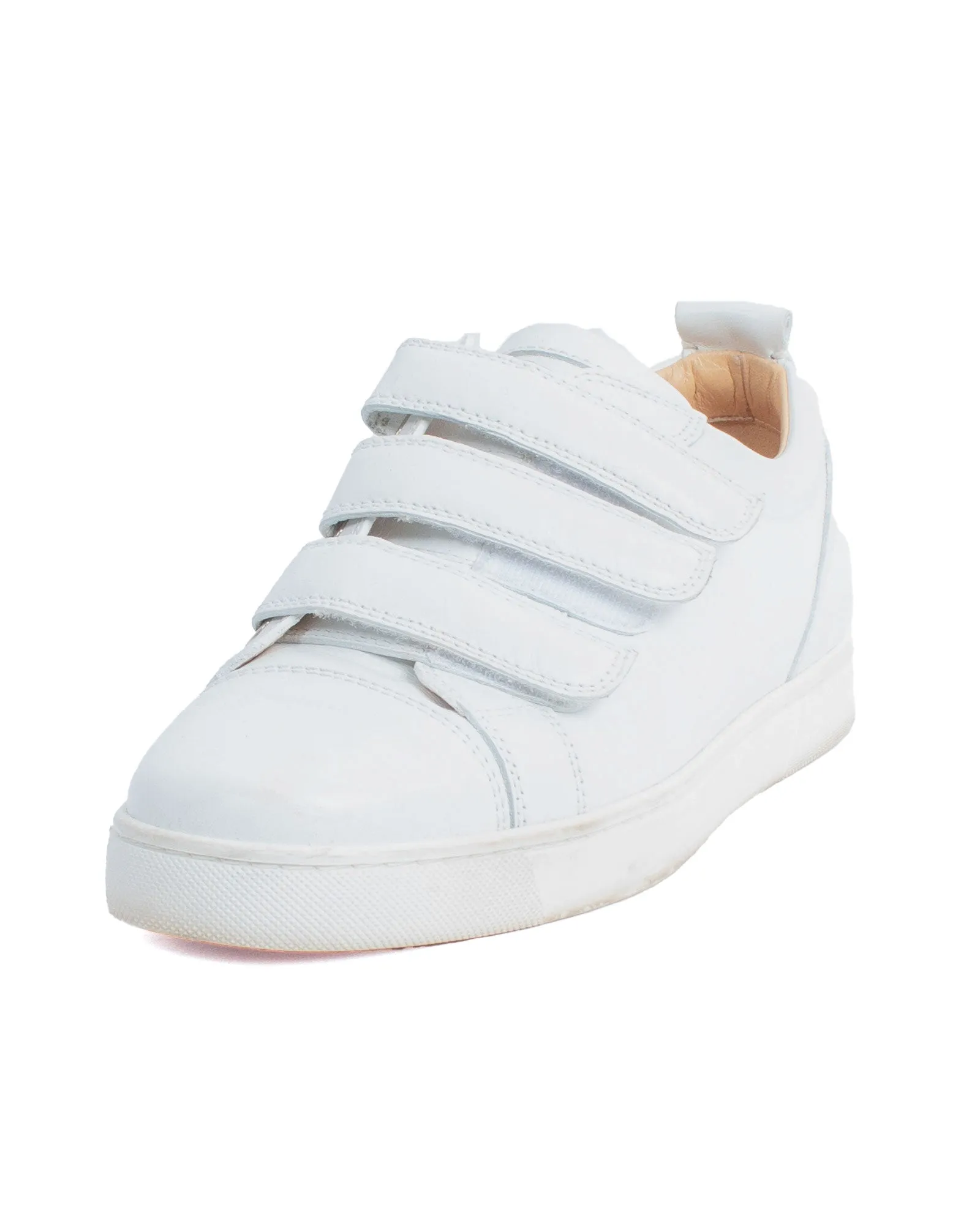 Louboutin White Leather Velcro Sneakers