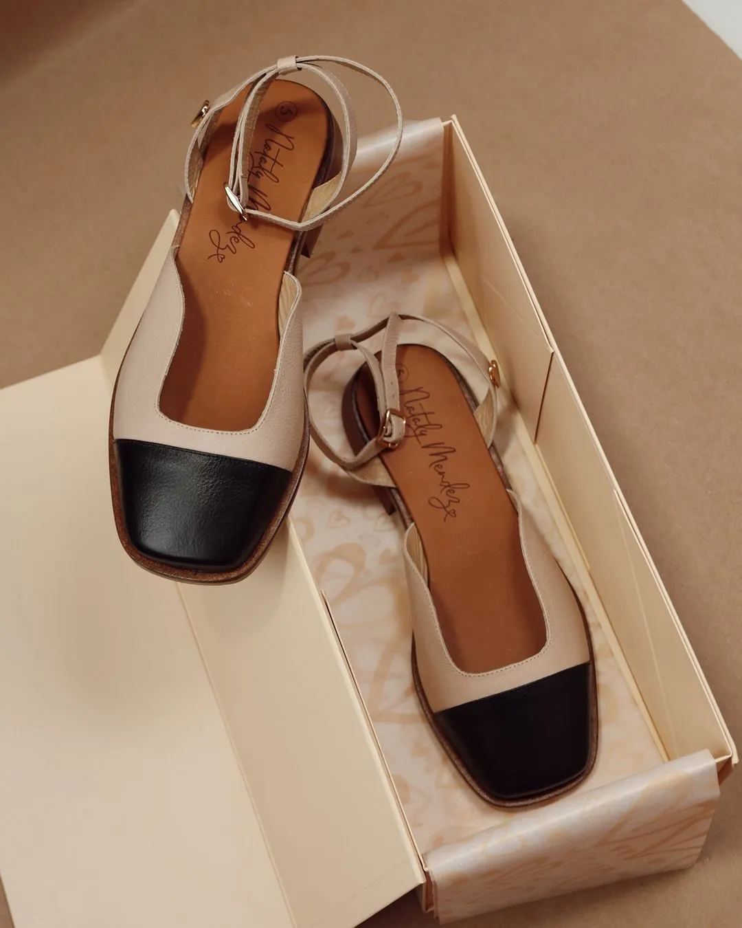 Madeline Flats - Nude & Black