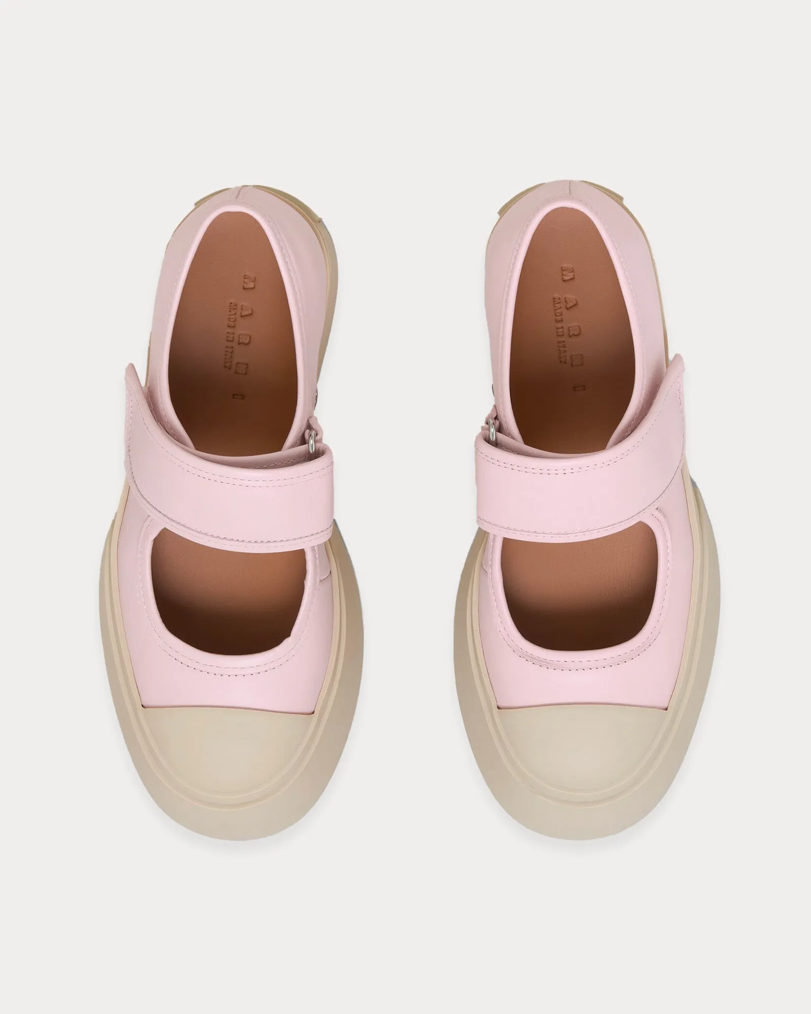 Mary Jane Leather Light Pink Slip On Sneakers