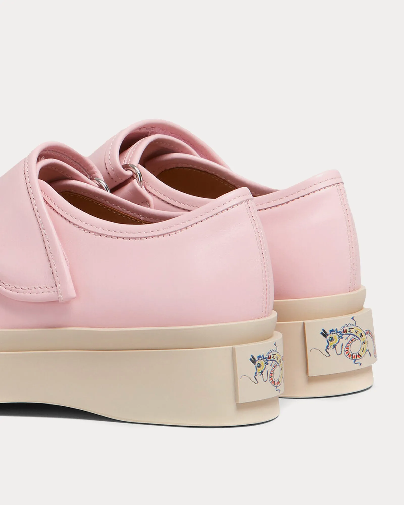 Mary Jane Leather Light Pink Slip On Sneakers