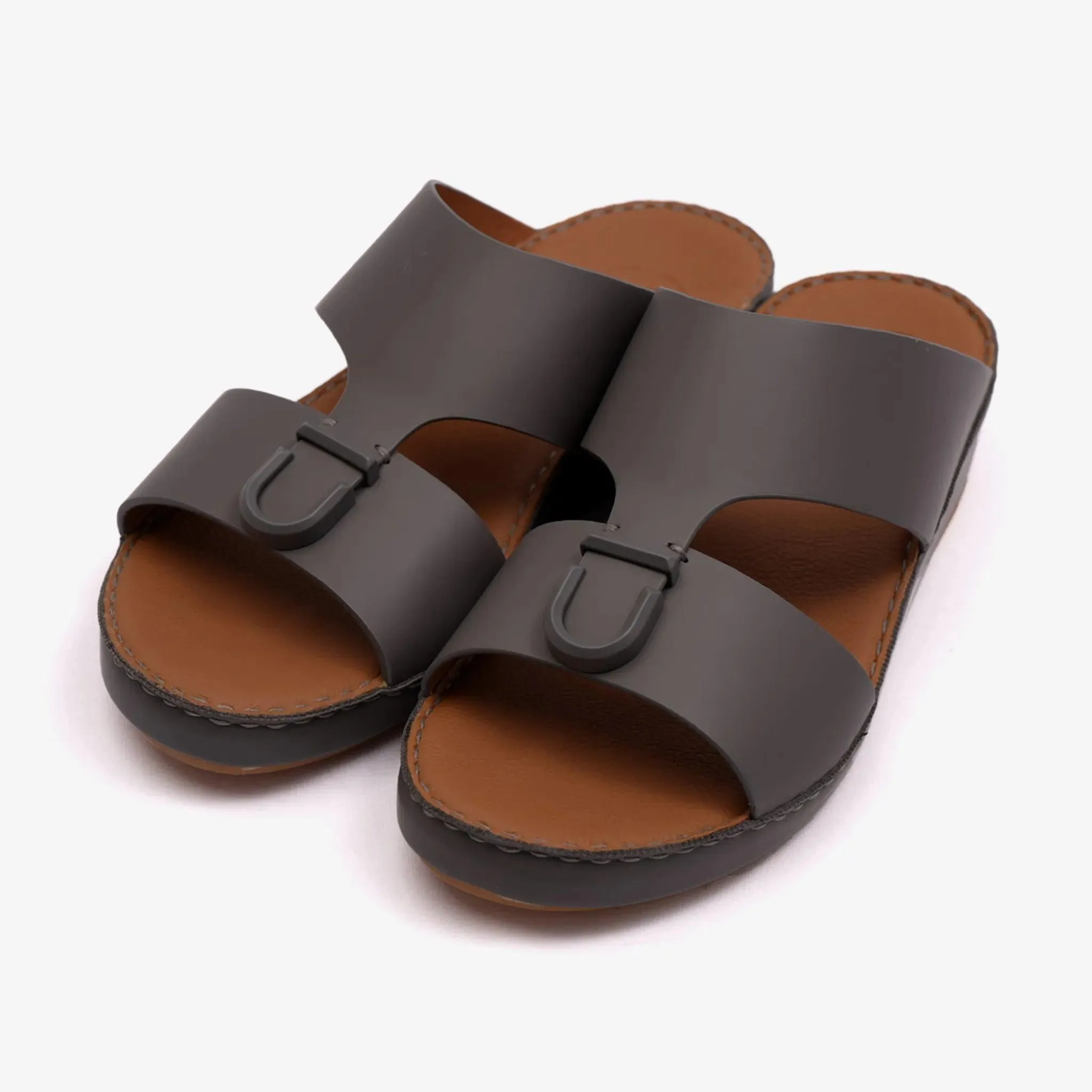 MATTE BERNINI CLASSIC ARABIC LEATHER SANDALS SCHIST