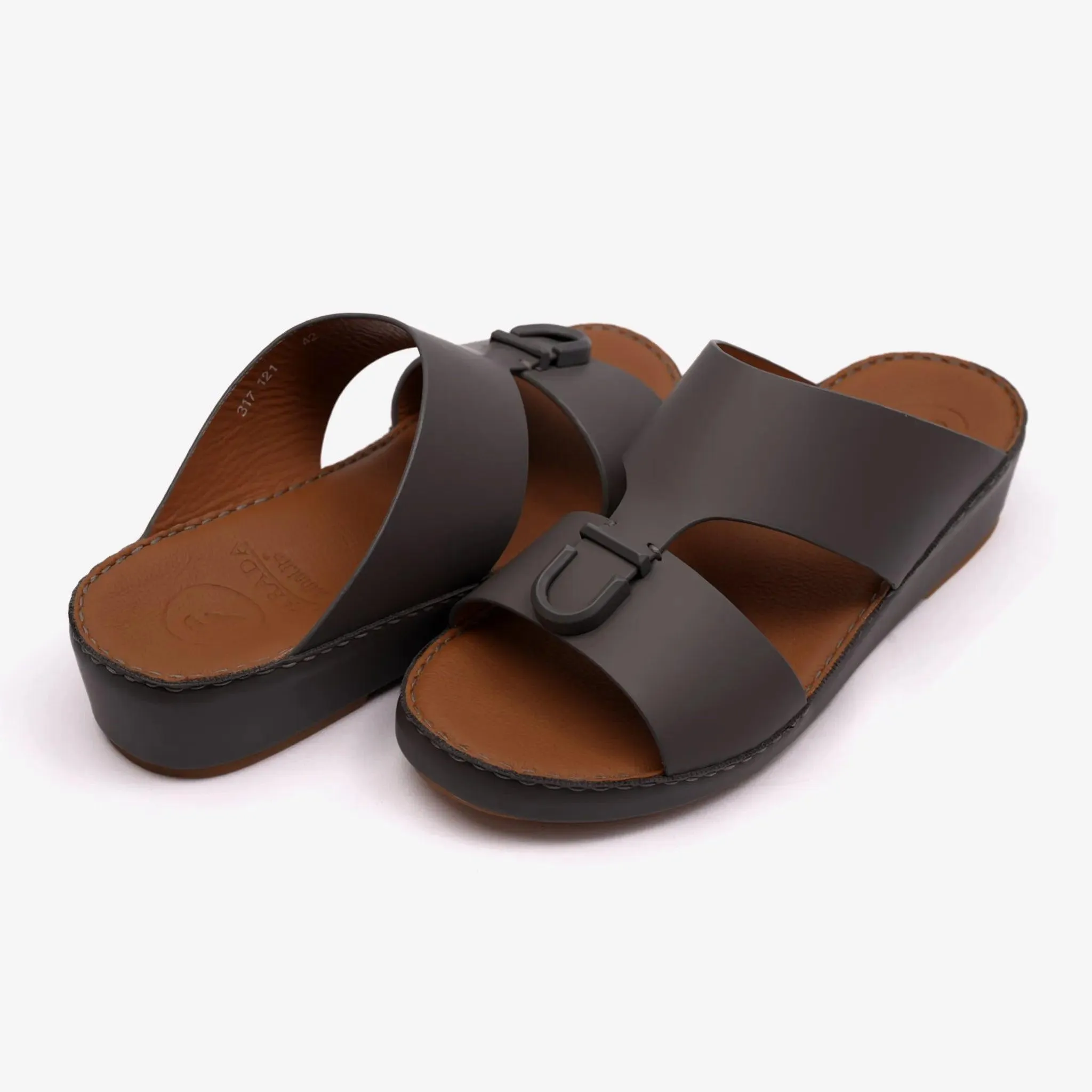 MATTE BERNINI CLASSIC ARABIC LEATHER SANDALS SCHIST