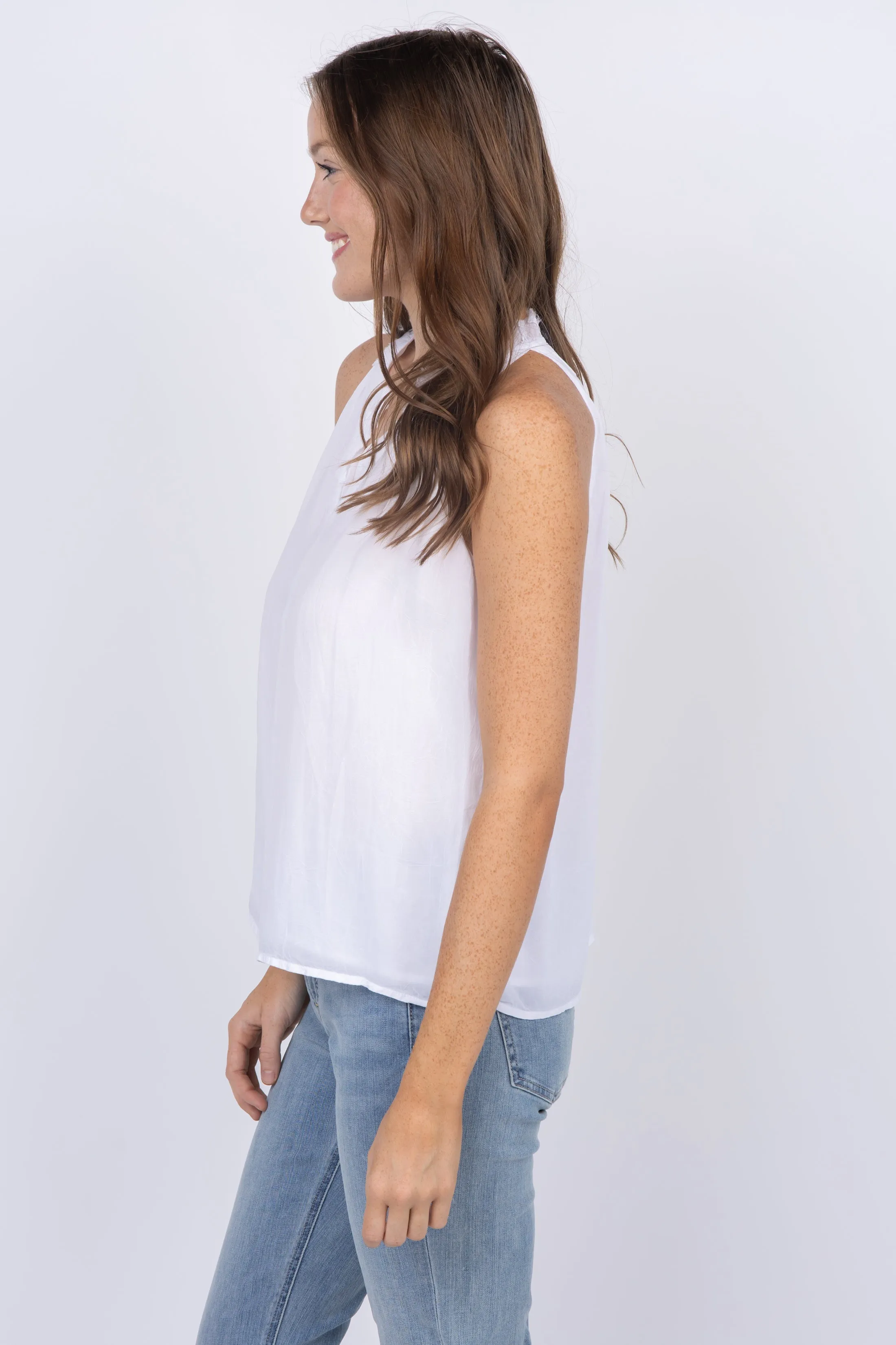 Maven Sleeveless Top in Optic White
