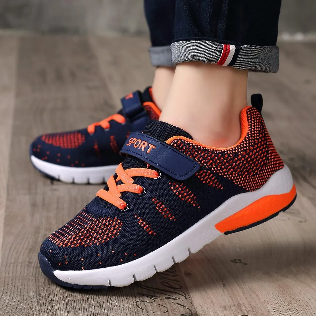 MAYZERO Kids Tennis Shoes Running Sports Shoes Breathable Athletic Shoes Lightweight Walking Shoes Fashion Sneakers for Boys and Girls