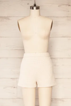 Melvin | High-Waisted Cream Shorts