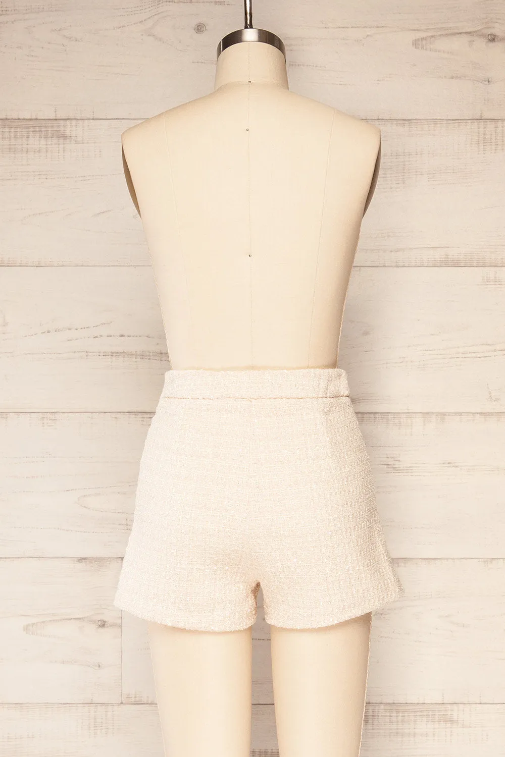 Melvin | High-Waisted Cream Shorts