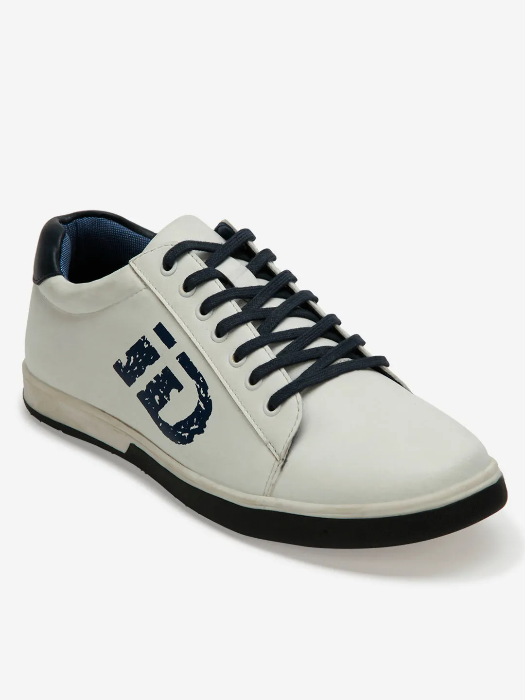 Men's White iD Signature Round Toe Lace Up Casual (IX1025)
