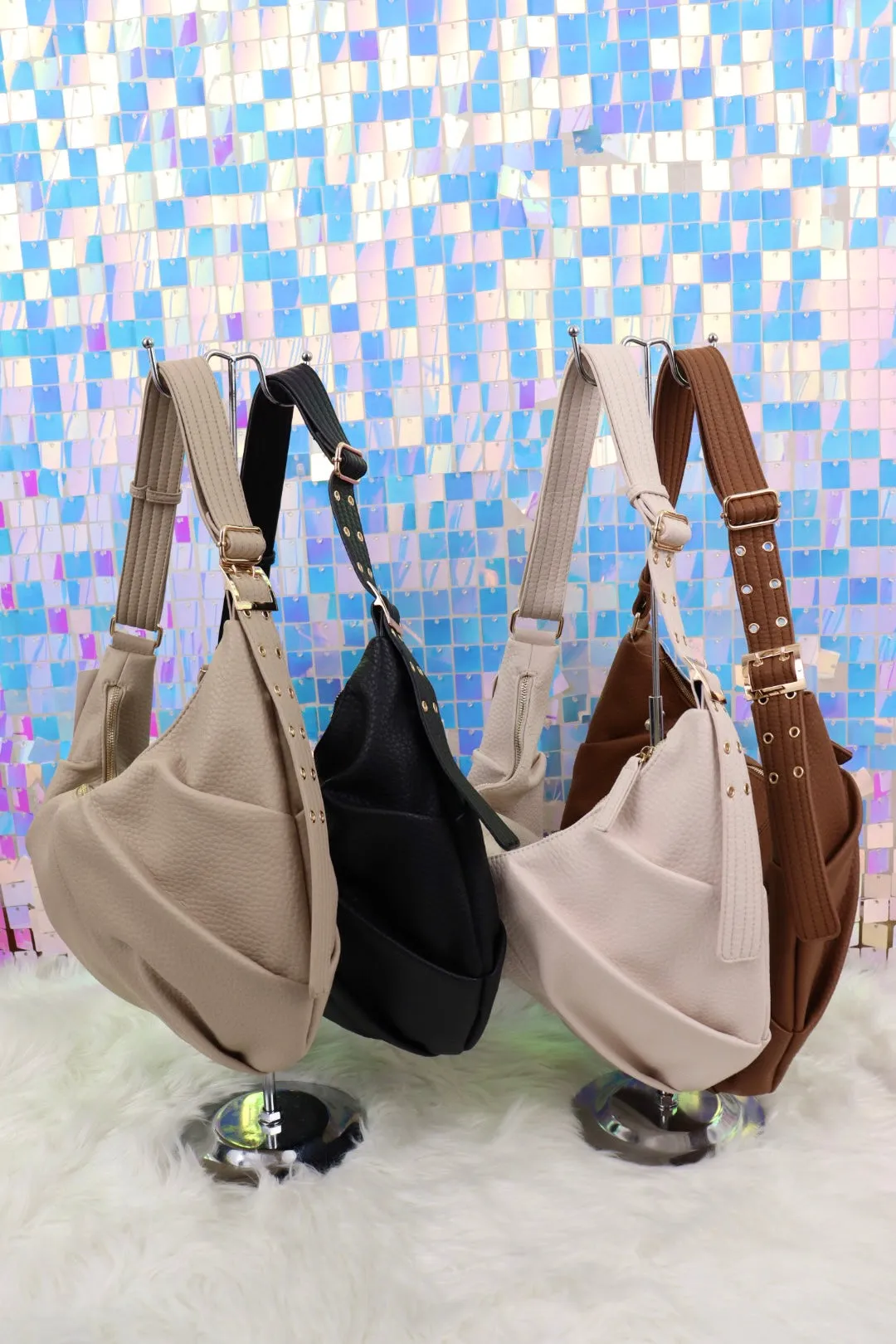 Miley Crescent Bag in Brown, Beige, Taupe or Black