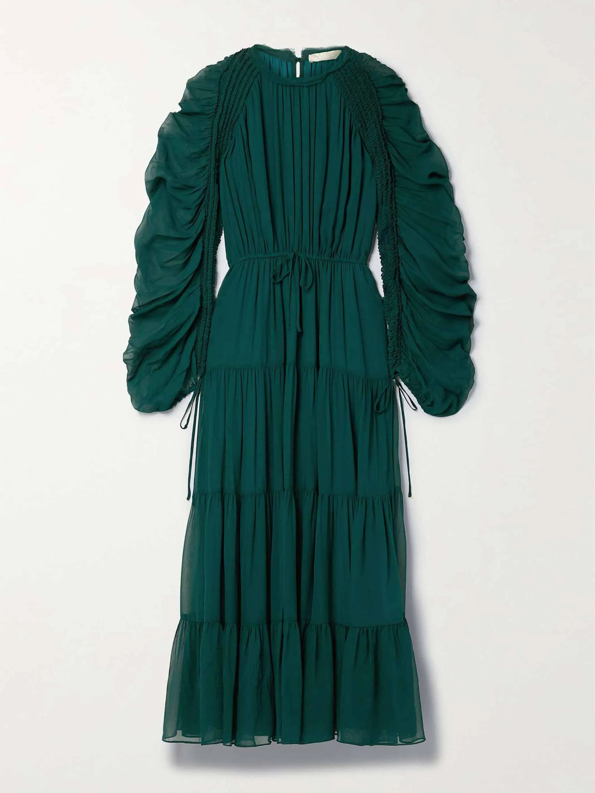 Noelle gathered silk midi dress