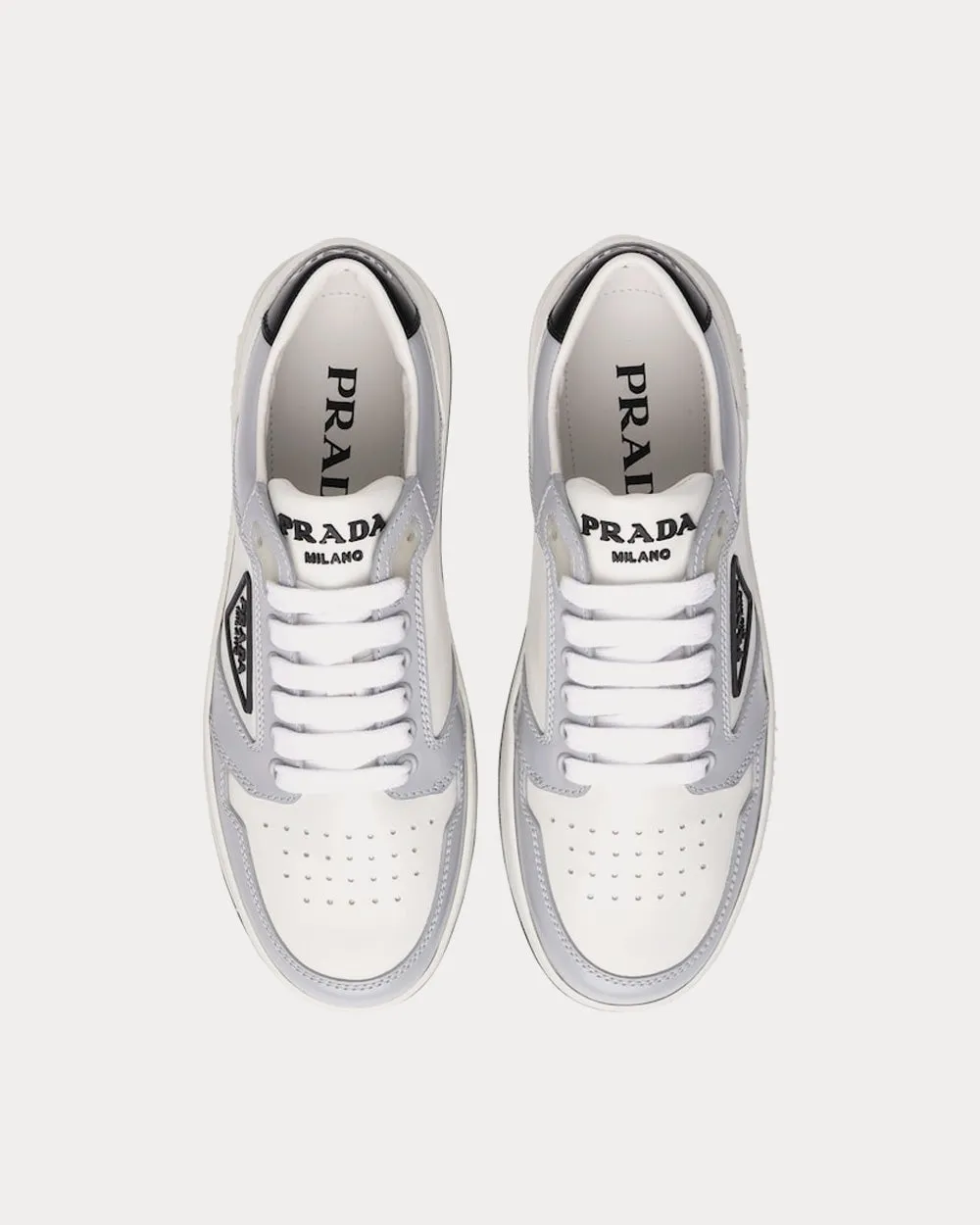 Perforated Leather White / Cornflower Blue Low Top Sneakers