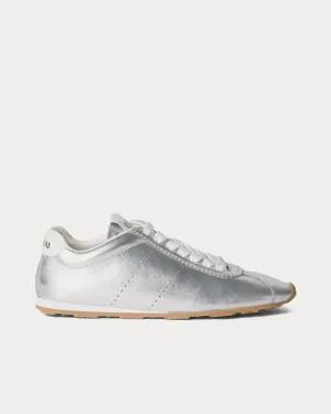 Plume Mordoré Calfskin Silver Low Top Sneakers