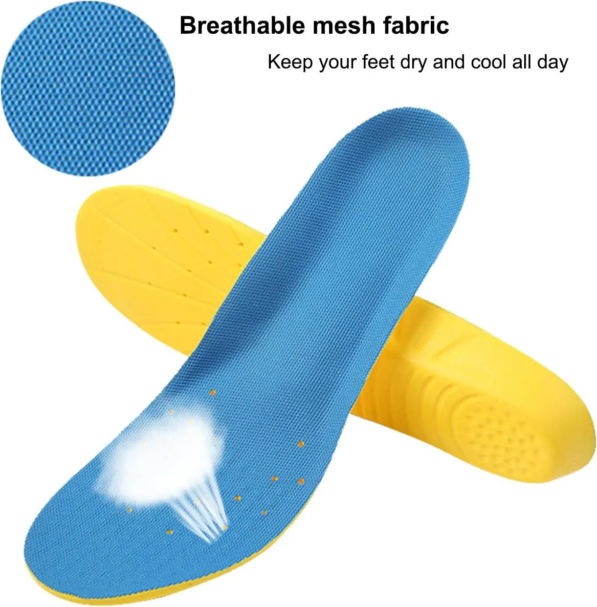 Shoe Insoles, Orthotic Insoles, Memory Foam Insoles Providing Great Shock Absorption and Cushion, Best Insoles for Men and Women for Everyday Use (S)