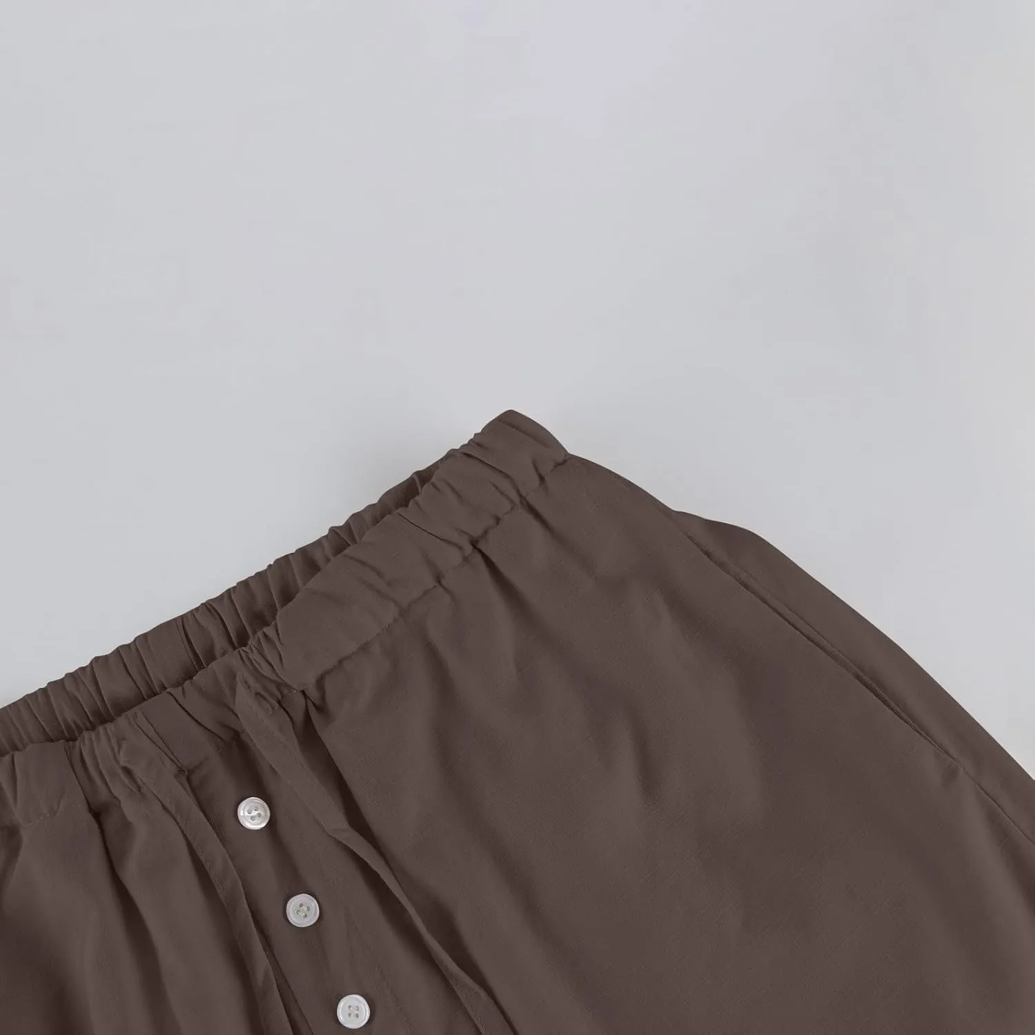 Summer Womens Work Pants Linen Drawstring Vacation Baggy Pants Wide Leg Palazzo High Waisted Pocket Solid Trouser 2025