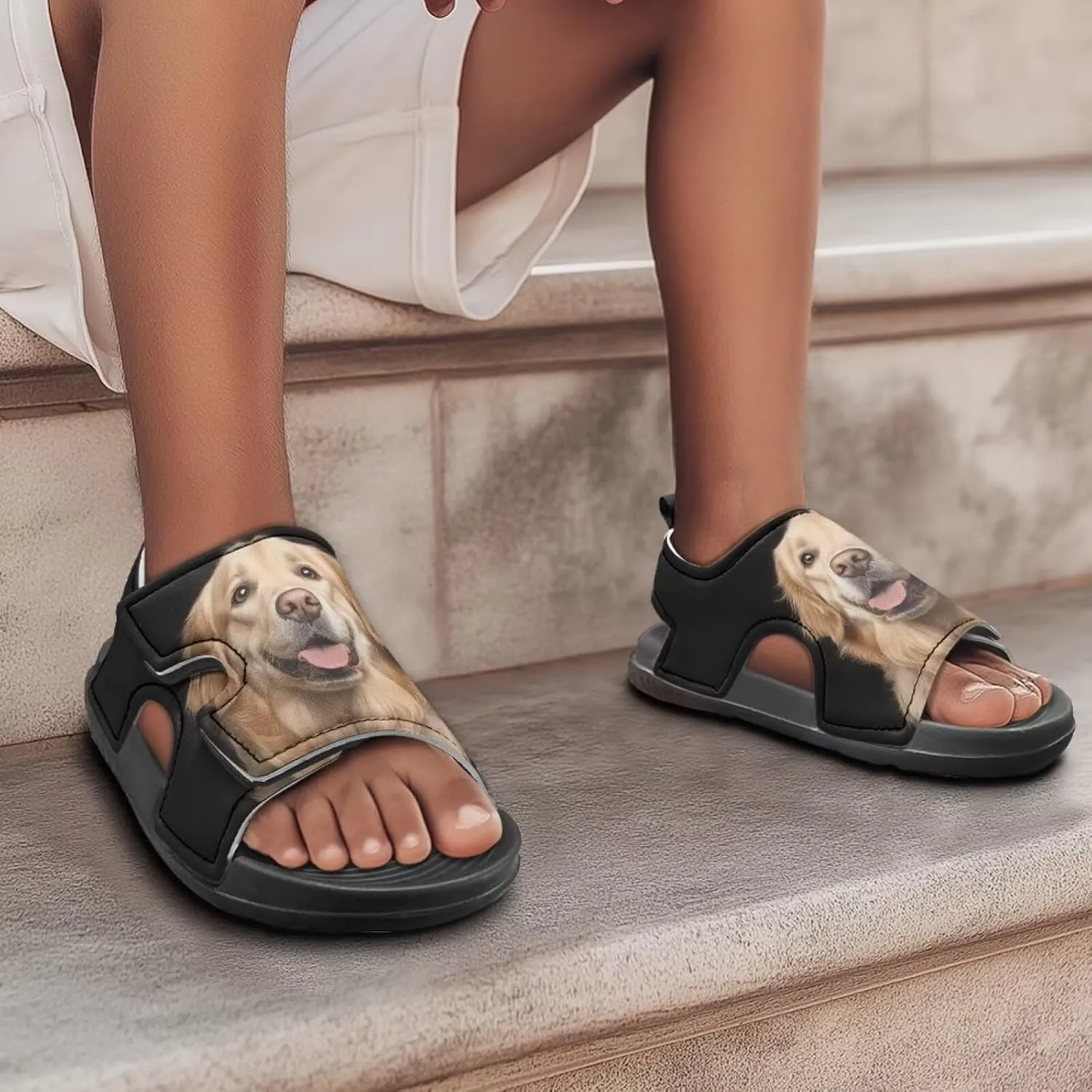 Toddler Sandals Girls Pool Slides Lightweight Summer Slippers for Kids