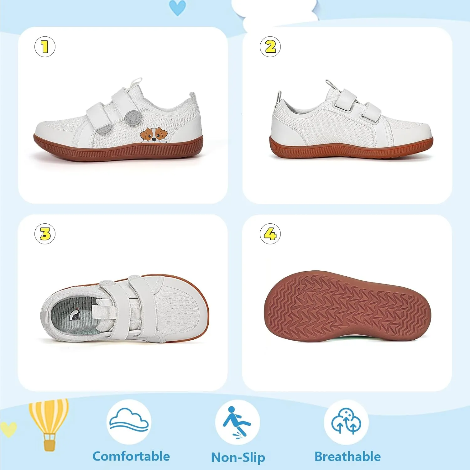 Toddler Shoes Boys Girls Kids Wide Toe Box Barefoot Shoes Breathable Zero Drop Non-Slip Sneakers for Toddler/Little Kid/Big Kid