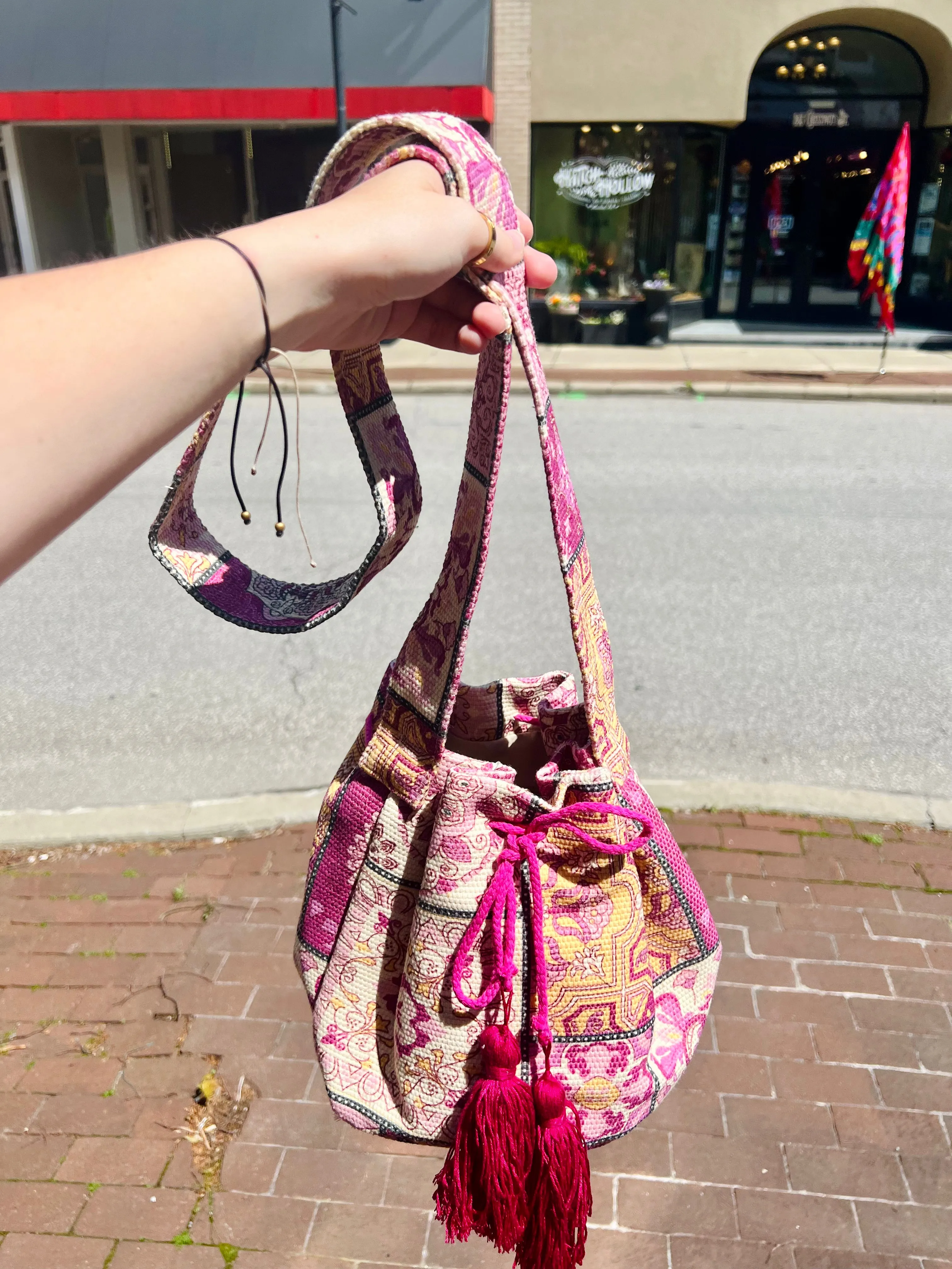 Tribal Bucket Crossbody Bag