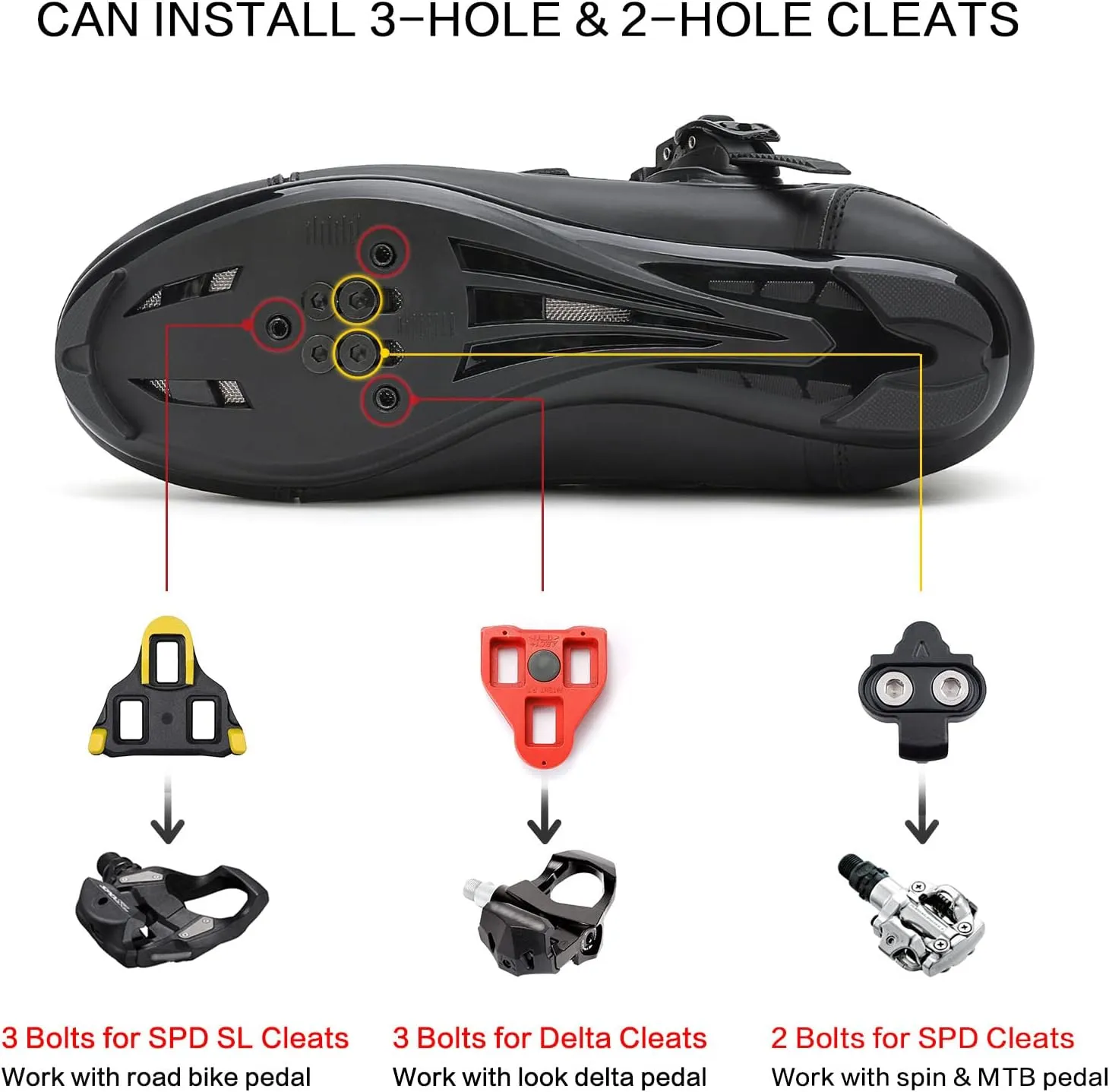 Unisex Cycling Shoes Compatible with Peloton Bike Shoes Indoor Clip in Peleton Road Bike Riding Racing Biking Shoes with Delta Cleats for Mens Womens Indoor Outdoor Bike Pedal