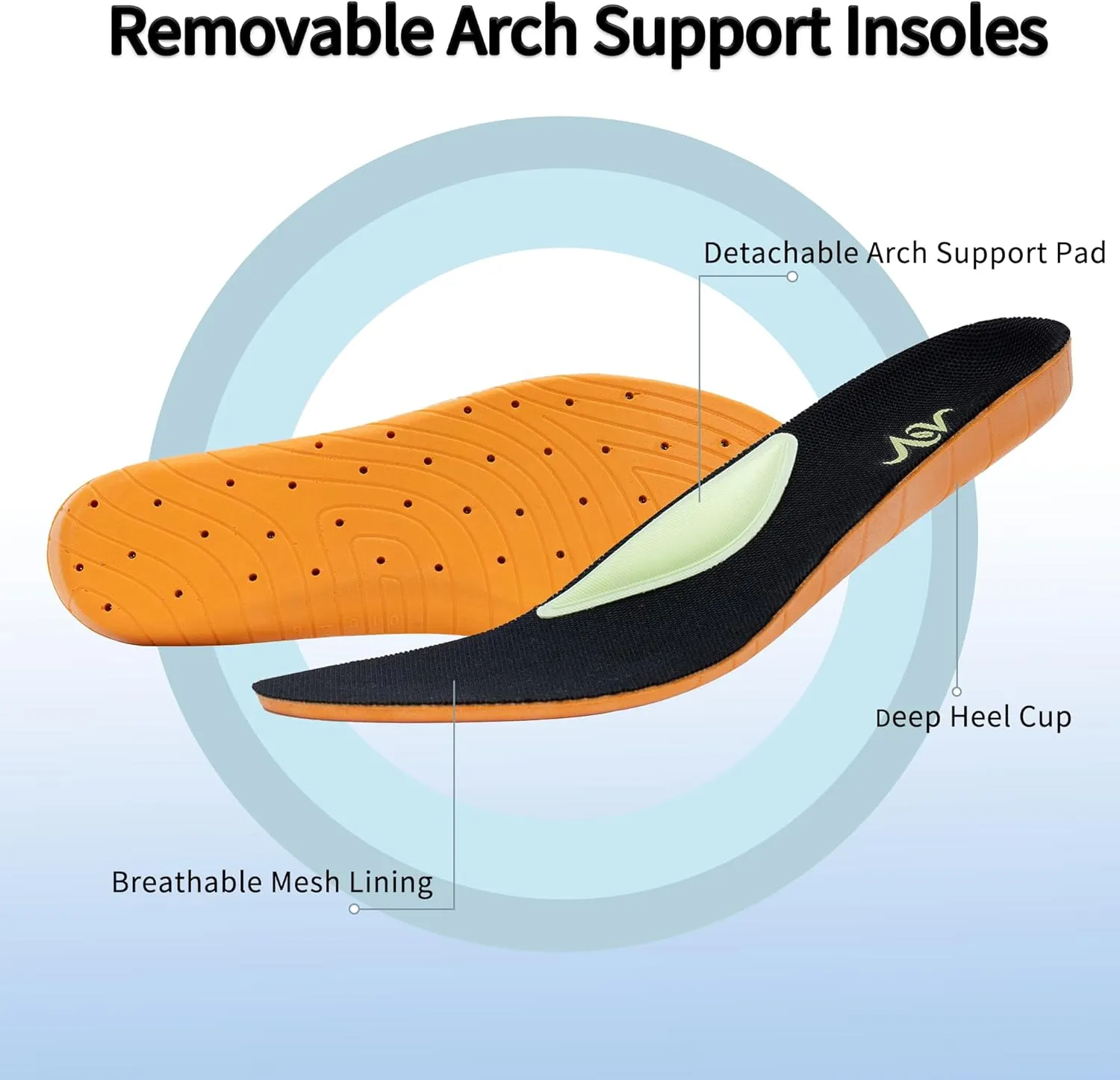 Wide Toe Box Arch Support Walking Shoes for Men | Orthotic Plantar Fasciitis Tennis Sneakers | Slip On Air Running Shoes