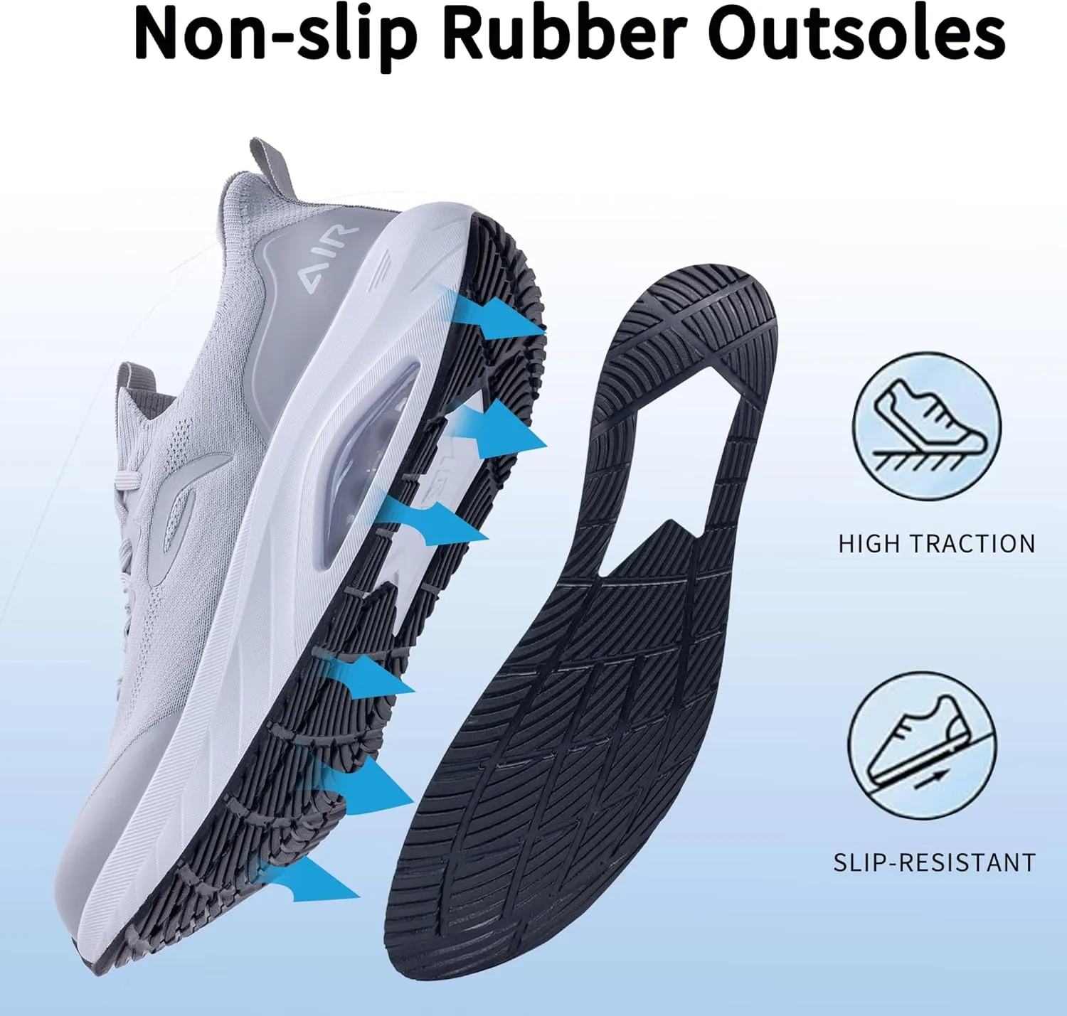 Wide Toe Box Arch Support Walking Shoes for Men | Orthotic Plantar Fasciitis Tennis Sneakers | Slip On Air Running Shoes