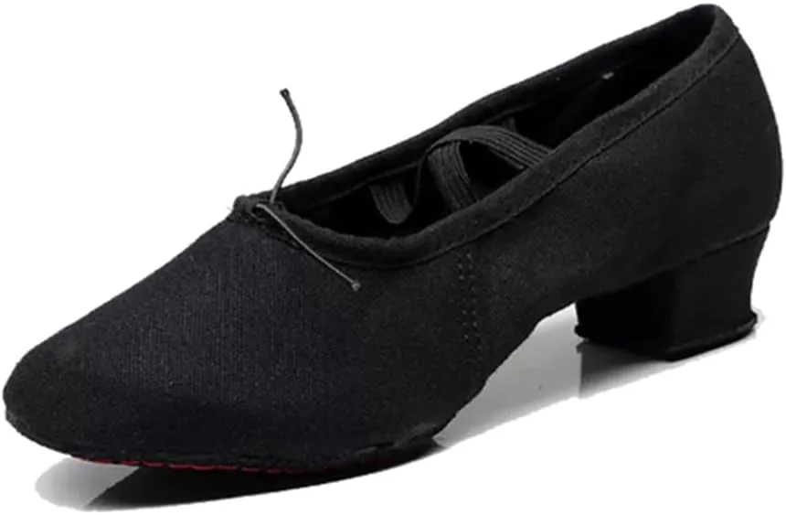 Women's Latin Dance Shoes Kids Canvas Ballroom Character Dance Teaching Shoes