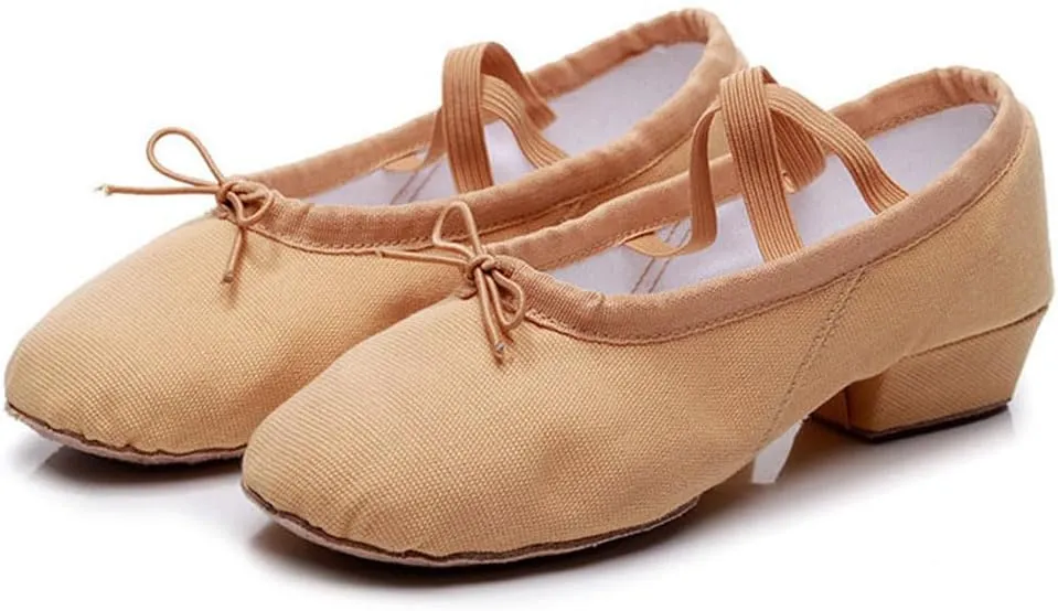 Women's Latin Dance Shoes Kids Canvas Ballroom Character Dance Teaching Shoes